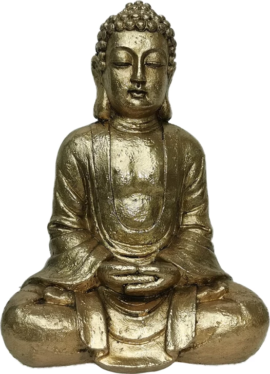 Dekor Buda, polirezine, ngjyrë ari, 25x17x35cm
