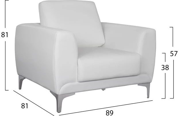 Karrige Kenzie FH3121.12 e bardhë PU 89x81x81 cm