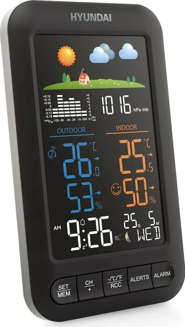 Stacion moti Hyundai HY-WS5110, ekran i ndriçuar, sensor pa tela, i zi