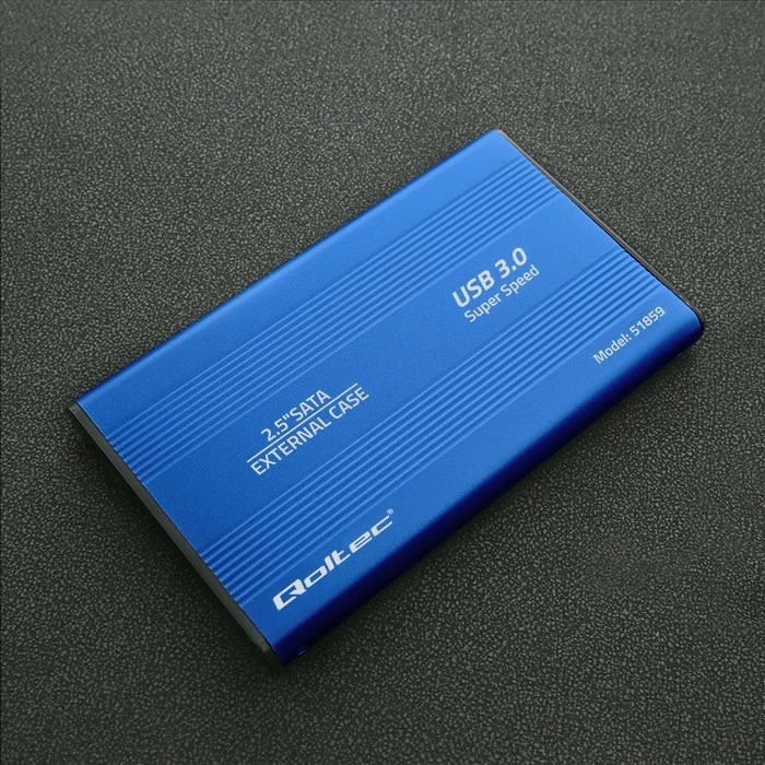 Kasë Qoltec 2.5" SATA3, USB 3.0, Model 51859, Kaltër