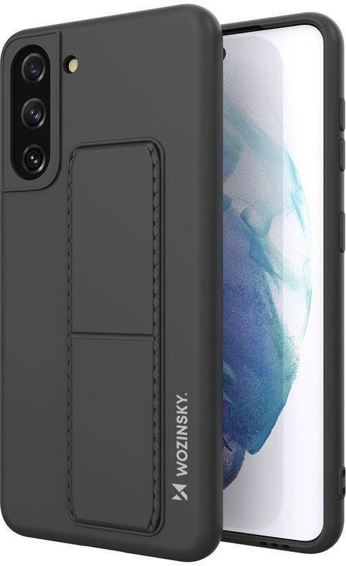Mbështjellës Wozinsky Kickstand Case për Samsung Galaxy S21+ 5G, silikon, i zi