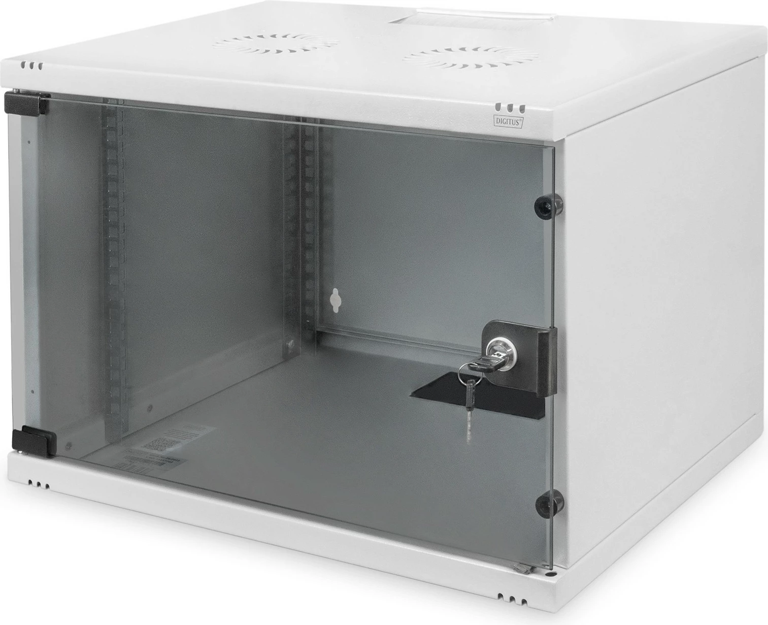 Kasë rrjeti Digitus SOHO 7U, 540x400mm, montim në mur, xham, gri