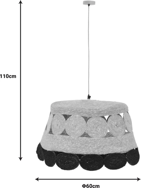 Llambë tavani Lozir Inart E27 natyrale D60x110cm