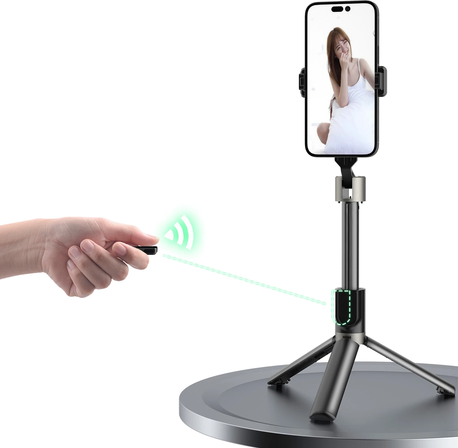 Selfie stick Dudao F18W me tripod, Bluetooth, i bardhë