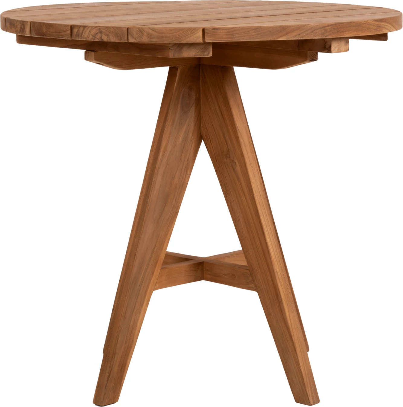 Tavolinë e rrumbullakët për jashtë, LEO, dru teak, FH9623.11, 80x80x75H cm