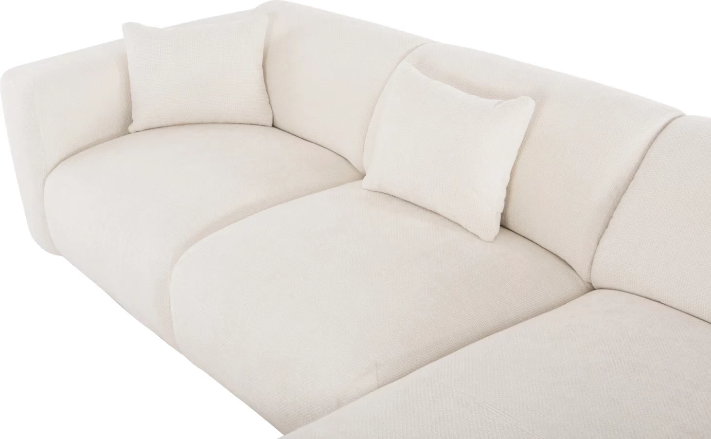 Divan këndor BRICKEN, FH3275.02R, pëlhurë e bardhë, 110-282x98-160x72H cm