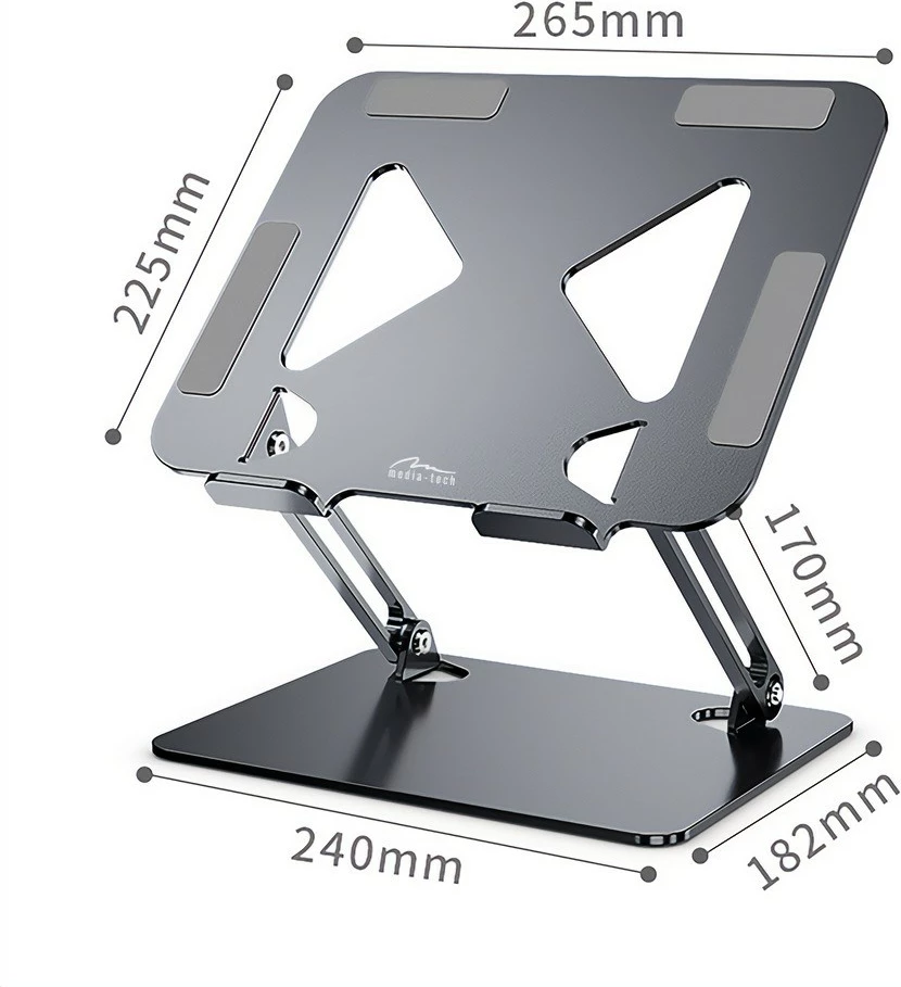 Mbajtës laptopi Media-Tech MT2661, alumini/çelik, grafit