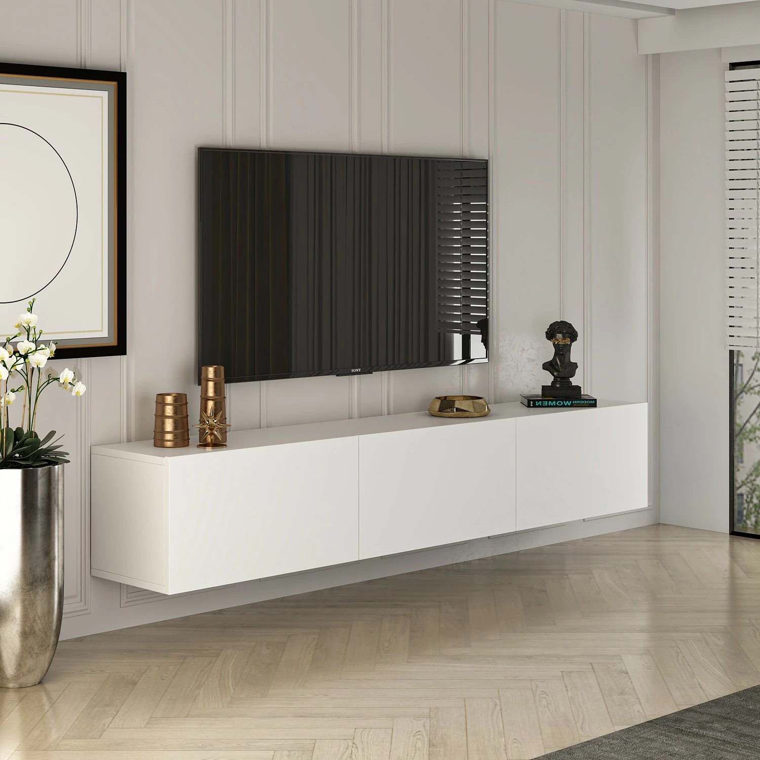 Komodë TV Hanah Home, ngjyrë e bardhë, West