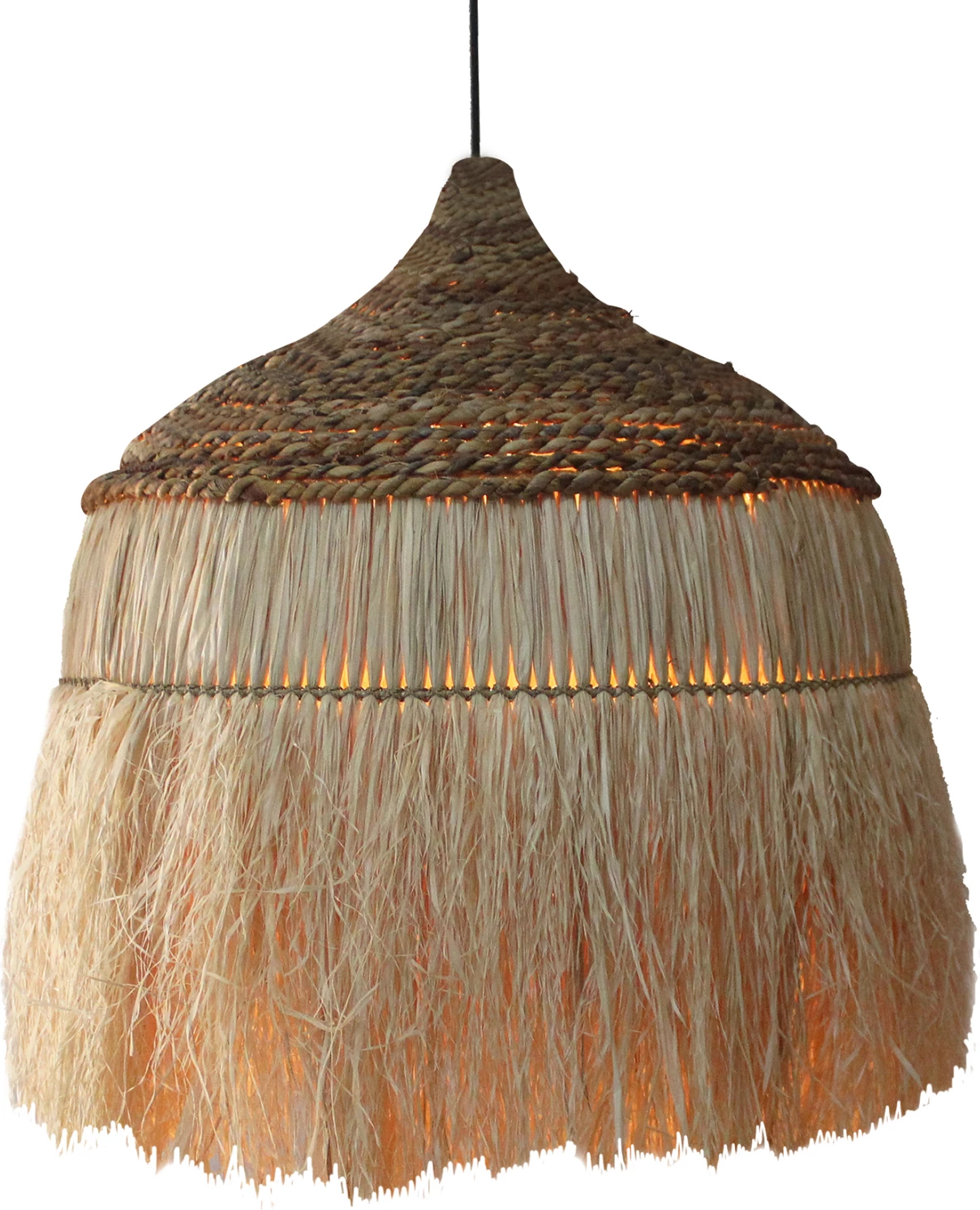 Llambë tavani me kapak prej fije sisali, ngjyrë natyrale, Φ36x46-120H cm, FH7787