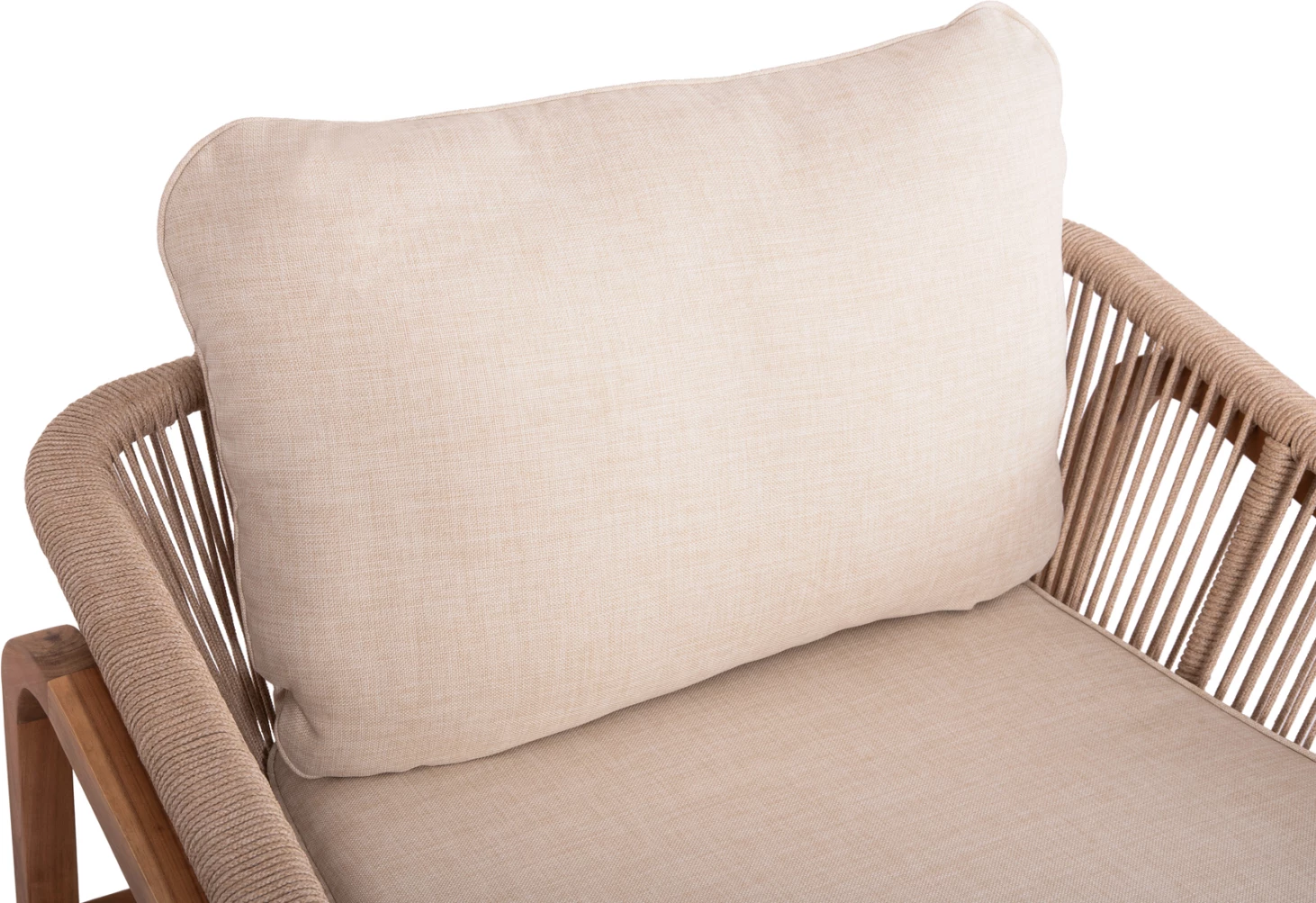 Set lounge për jashtë, 4 pjesë, druri akacie, alumin & litar, ngjyrë bezhë, OASIS CD6224