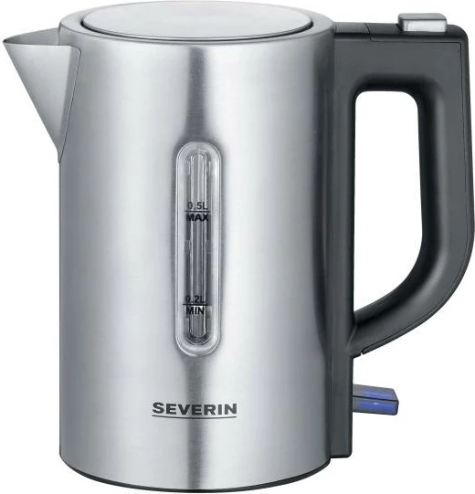 Zierëse uji, Severin, WK 3647, 0.5L, çelik inox, udhëtimi, 115/230V, e zezë