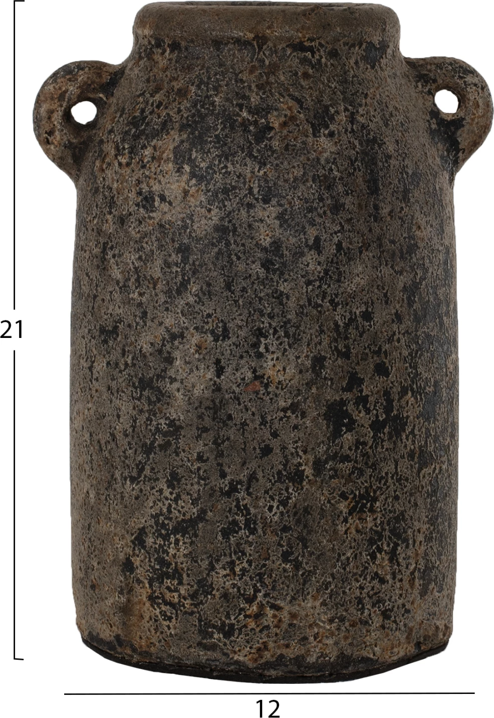 Vazo dekorative 3 copë, gri antike, terrakota, FH7710