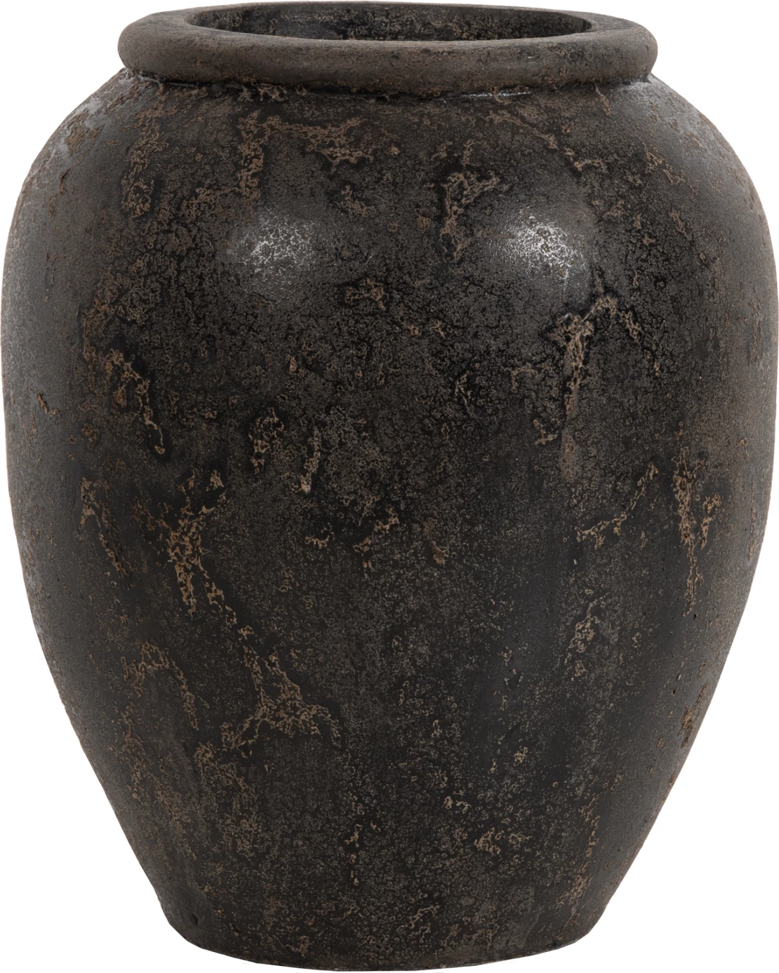 Vazo dekorative për dysheme SPARTA FH7928 terrakota, ngjyrë e zezë, Φ44x49H cm