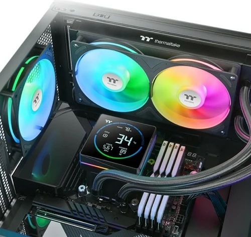 Ftohës uji AIO Thermaltake TH240-S V3 ARGB Sync 240mm, LCD, 2x ventilator, e zezë