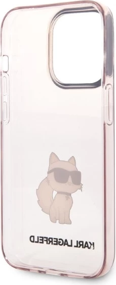 Mbështjellës Karl Lagerfeld KLHCP14LHNCHTCP për iPhone 14 Pro 6.1", hardcase, rozë