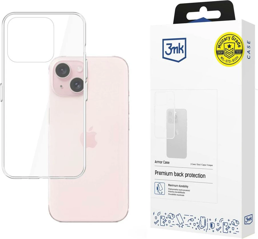 Mbështjellës 3mk Armor Case për iPhone 15 Plus, Transparent