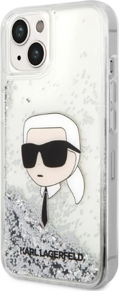 Mbështjellës Karl Lagerfeld KLHCP14MLNKHCH për iPhone 14 Plus 6.7", Glitter, Argjendtë