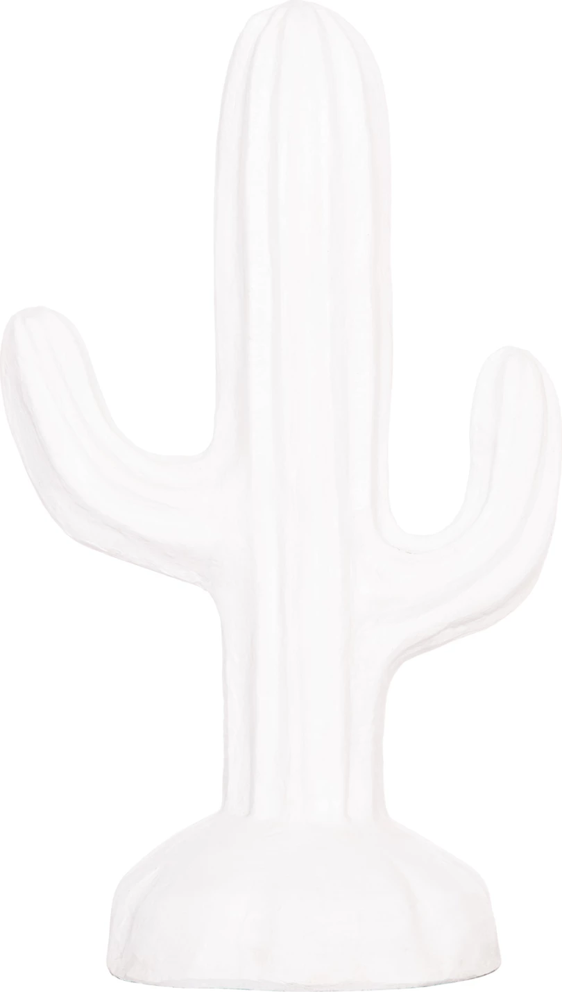 Kaktus dekorativ në dysheme, MDF, ngjyrë e bardhë, 42x30x74H cm