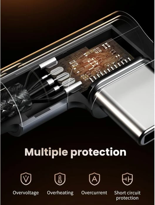 Kabllo USB-C në USB-C UGREEN Corner 70531, 60W, 2m, kënd 90°, 480Mbps, e thurur, e zezë/argjendtë