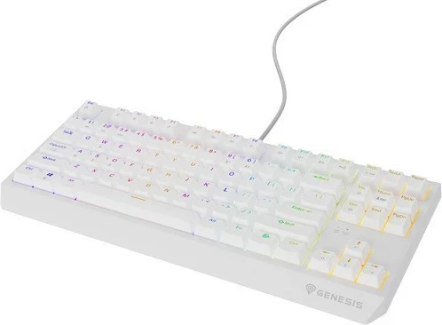 Tastierë mekanike GENESIS Thor 230 TKL, QWERTY, US English, RGB, e bardhë