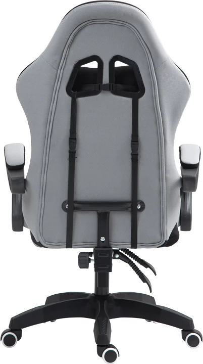 Karrige për zyre gaming Gline, ngjyrë zezë-gri, pëlhurë, pp zezë, 60x59x118cm