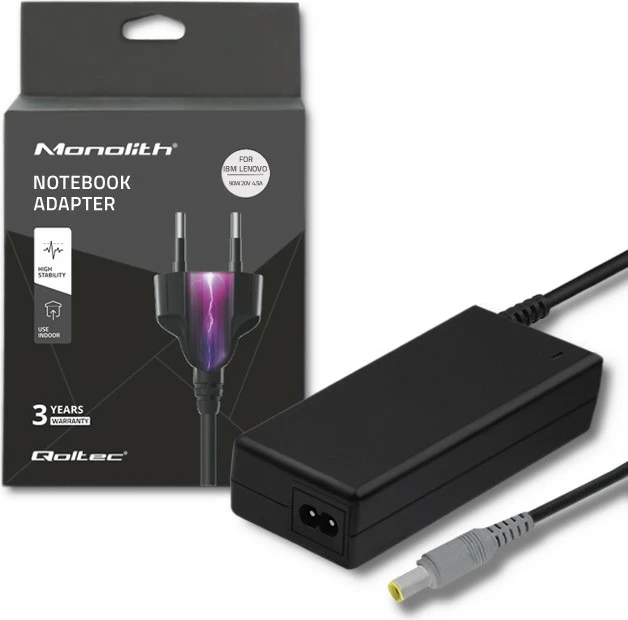 Adapter energjie Qoltec për Lenovo, 90W, 20V, 4.5A, 7.9x5.5 mm, i zi