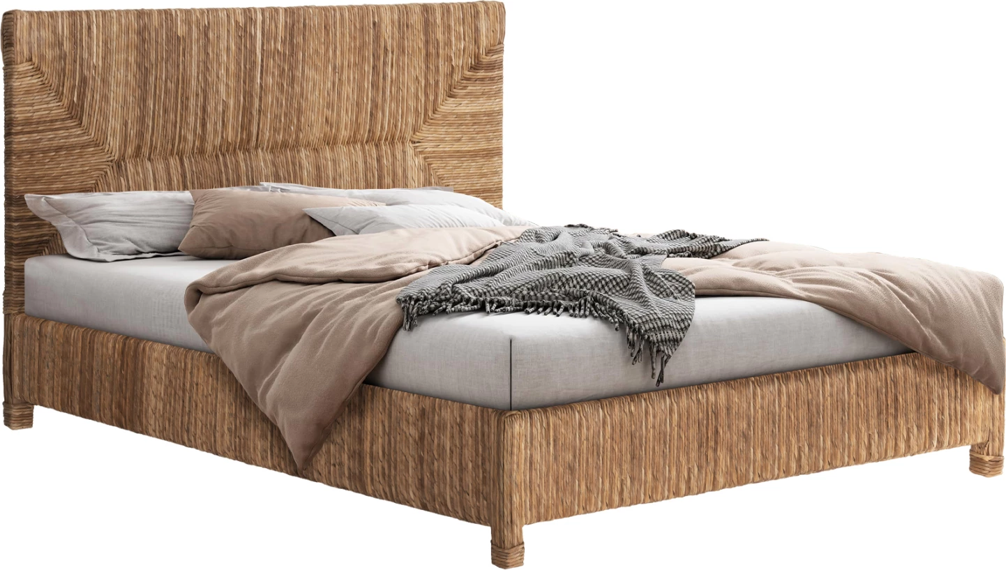 Krevat THAW FH672, dru tik, gjethe banane, 180x200 cm