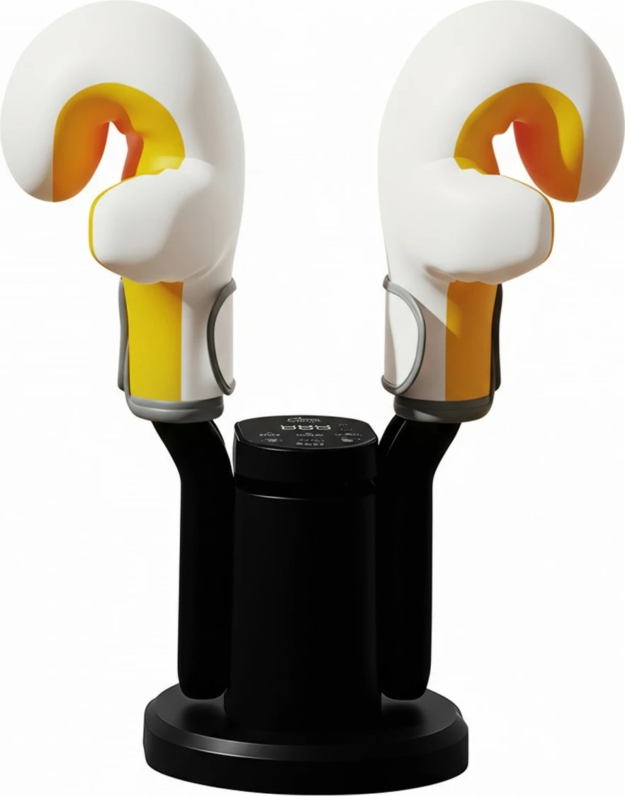 Tharëse këpucësh Media-Tech MT6539, rregullim automatik 40-55°C, ozon 50 mg/h, timer 15-360 min, panel dixhital, mbrojtje nga mbinxehja, e zezë/e verdhë