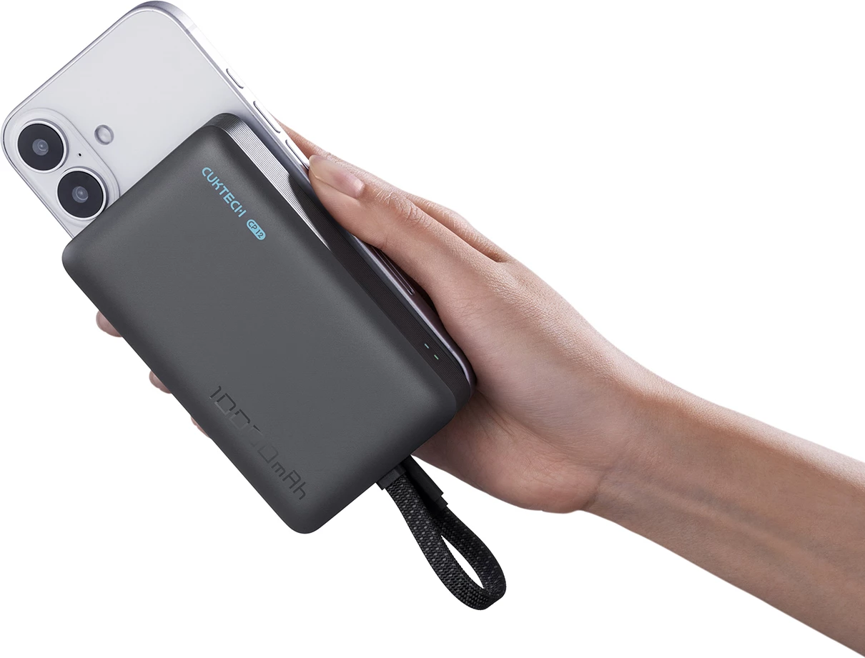Power bank Cuktech CP132ML 10000mAh MagSafe kompatibil 22.5W USB-C me kabllo të integrume 7.5W wireless, e zezë