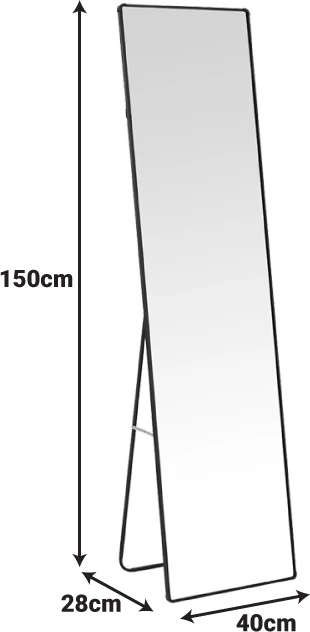 Pasqyrë dyshemeje Moira, alumin, ngjyrë ari, 40x28x150cm