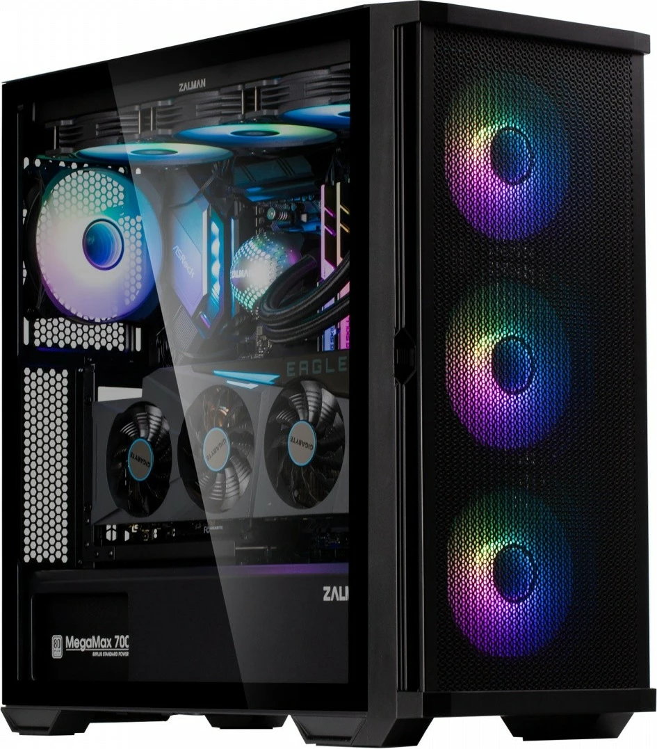 Kasë Zalman Z10 DUO, ATX Mid Tower, 4 ventilatorë Infinity Mirror, e zezë