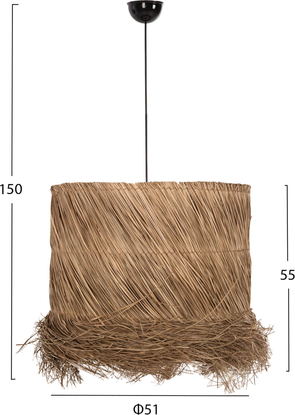 Llambë varëse për tavan, boho, ngjyrë natyrale, FH7822, Φ51x55-150H cm