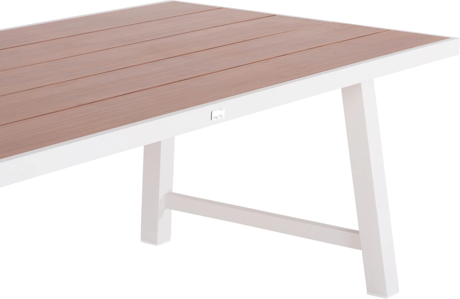 Tavolinë e jashtme alumini GOBAR FH6060.01 e bardhë me sipërfaqe tavoline si dru 240x105x75H cm