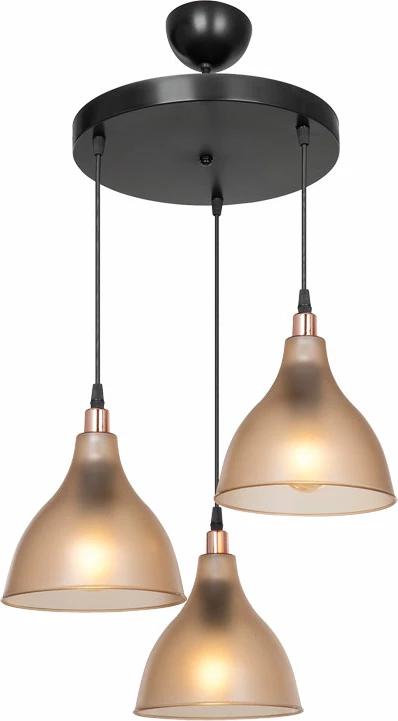 Llambë tavani me 3 drita Orazio E27 ngjyrë qelibar-e zezë D40x80cm