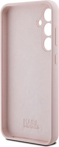Mbështjellës Karl Lagerfeld Silicone Choupette Metal Pin për Samsung Galaxy S23 FE, Rozë