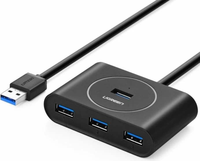USB hub UGREEN 20290 USB 3.0, 4 porta, kabllo 0.5m, i zi, box