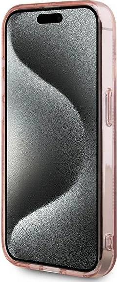 Mbështjellës Karl Lagerfeld IML Choupette Head & Monogram për iPhone 15 Pro Max, rozë