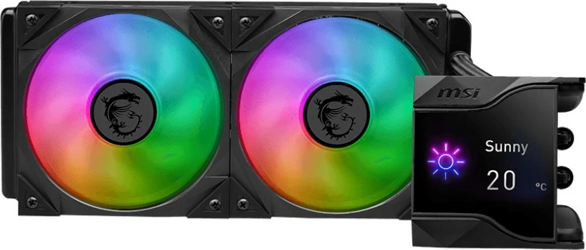 Ftohës me lëng MSI MPG Coreliquid D240, 2x120mm, ekran IPS, ARGB, zi