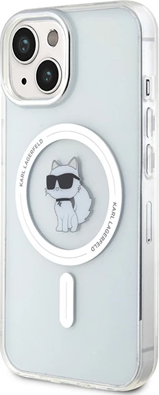Mbështjellës Karl Lagerfeld IML Choupette MagSafe për iPhone 15, transparent