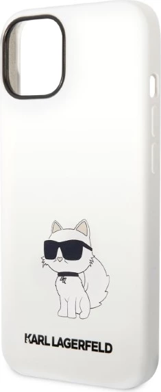 Mbështjellës Karl Lagerfeld Silicone Choupette për iPhone 14 Plus/15 Plus, Bardhë