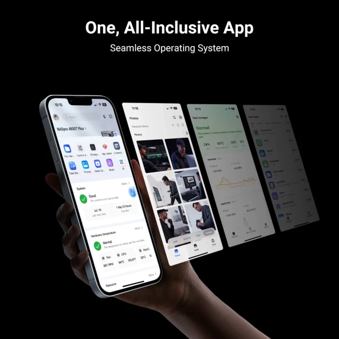 NAS UGREEN NASync DXP480T Plus, 4x M.2 NVMe, Intel Core i5-1235U, 8GB DDR5, 10GbE, Thunderbolt 4, gri