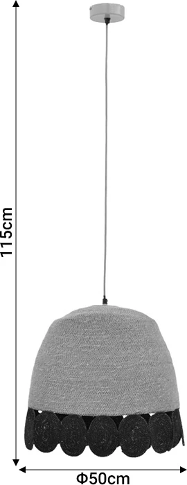 Llambë tavani Sonro Inart E27 natyrale Φ50x115cm