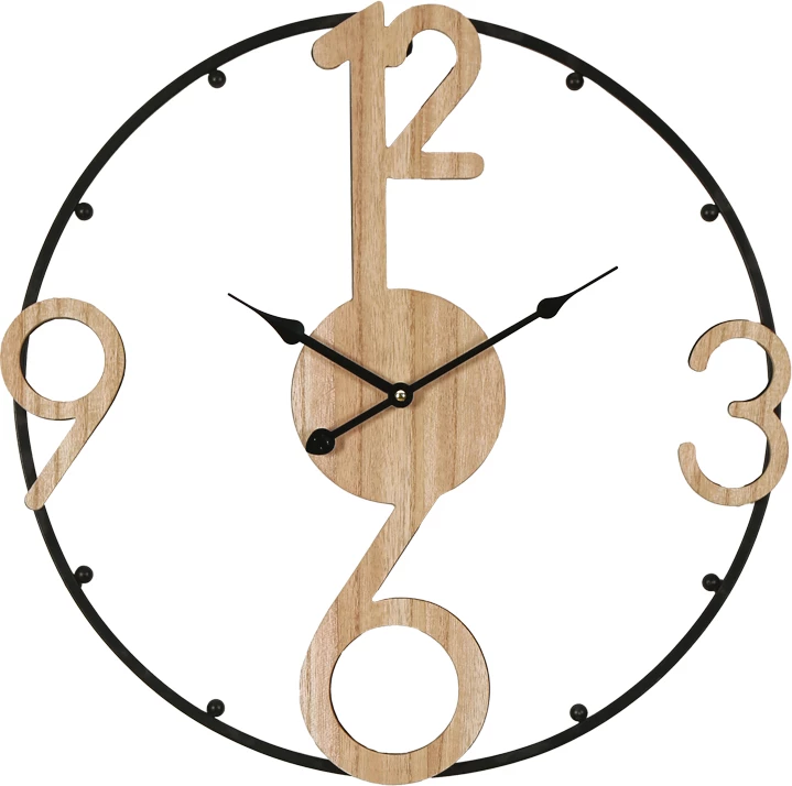 Orë muri Broda Inart metalike, ngjyrë e zezë, 50x3x50cm