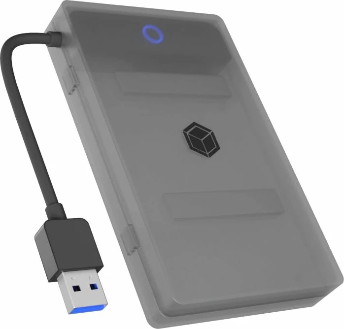 Adapter/kasë USB 3.2 Gen 1 për HDD/SSD 2.5" SATA, ICYBOX IB-AC603B-U3, 5 Gbit/s, kabllo USB-A 16 cm, antracit/zi, set