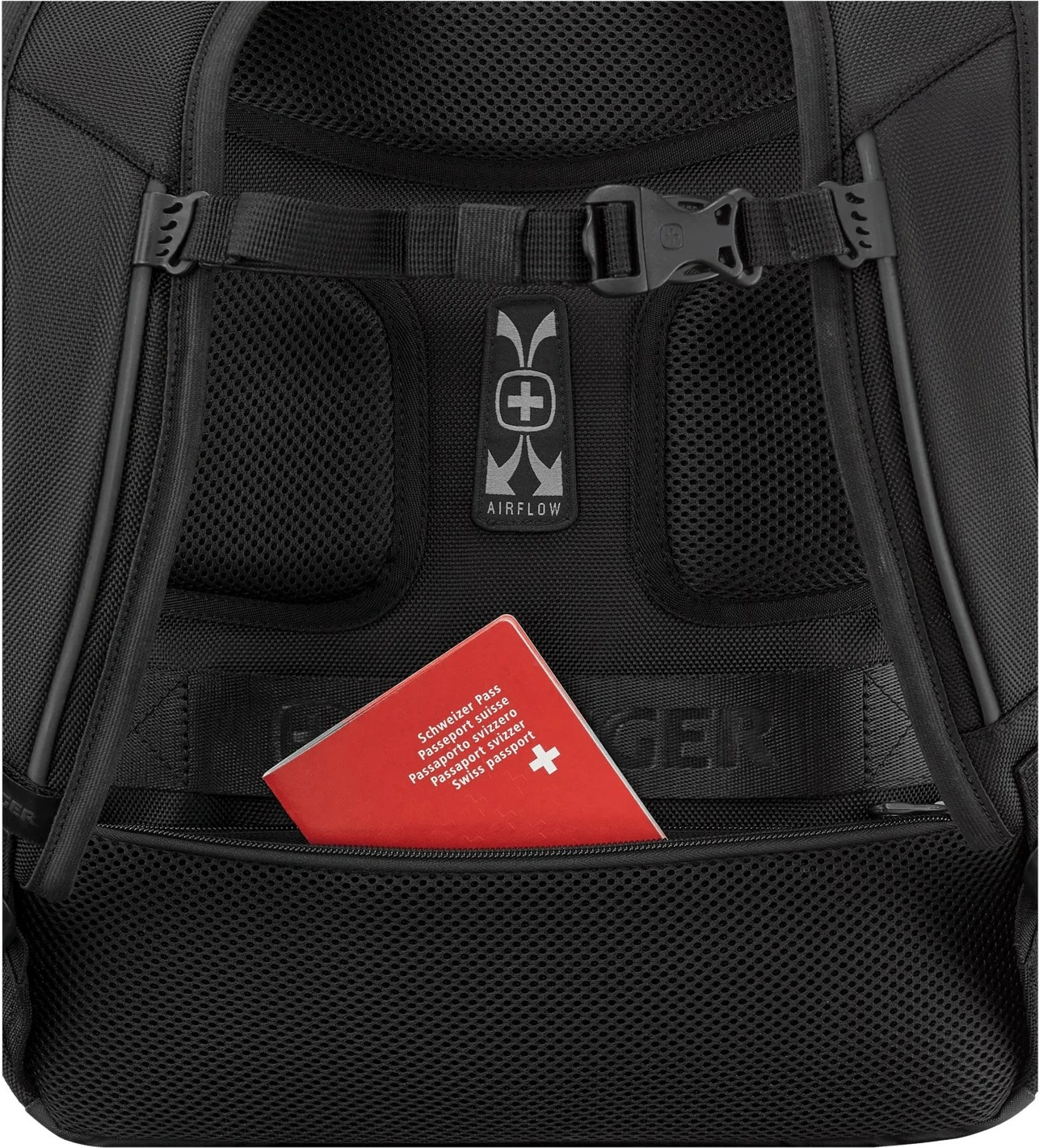 Çantë shpine Wenger Legacy Black Series 16 inç, e zezë