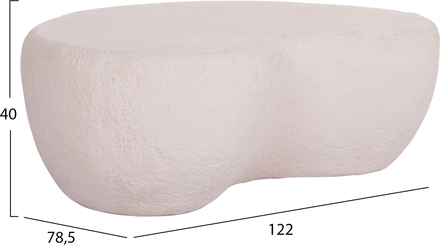 Tavolinë kafeje GERSON, fibër-cement, e bardhë, FH18151.02L, 122x78.5x40cm