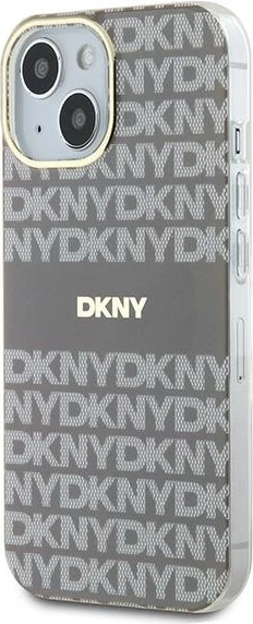 Mbështjellës DKNY IML Mono & Stripe MagSafe për iPhone 15/14/13, Bezhe