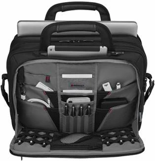 Çantë e laptopit SmartGuard Wenger me një xhep tableti me akses të shpejtë, e zezë