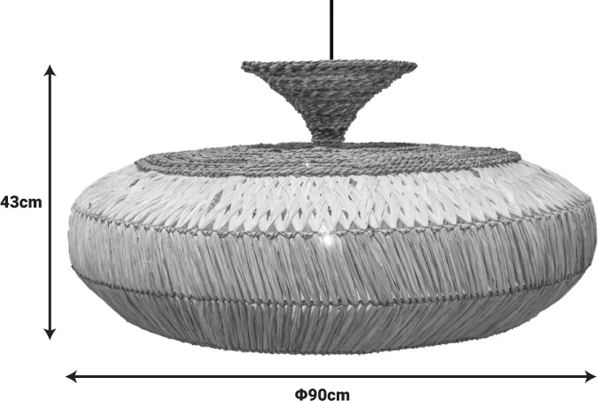 Llambë tavani sisal, ngjyrë natyrale, D90x43cm