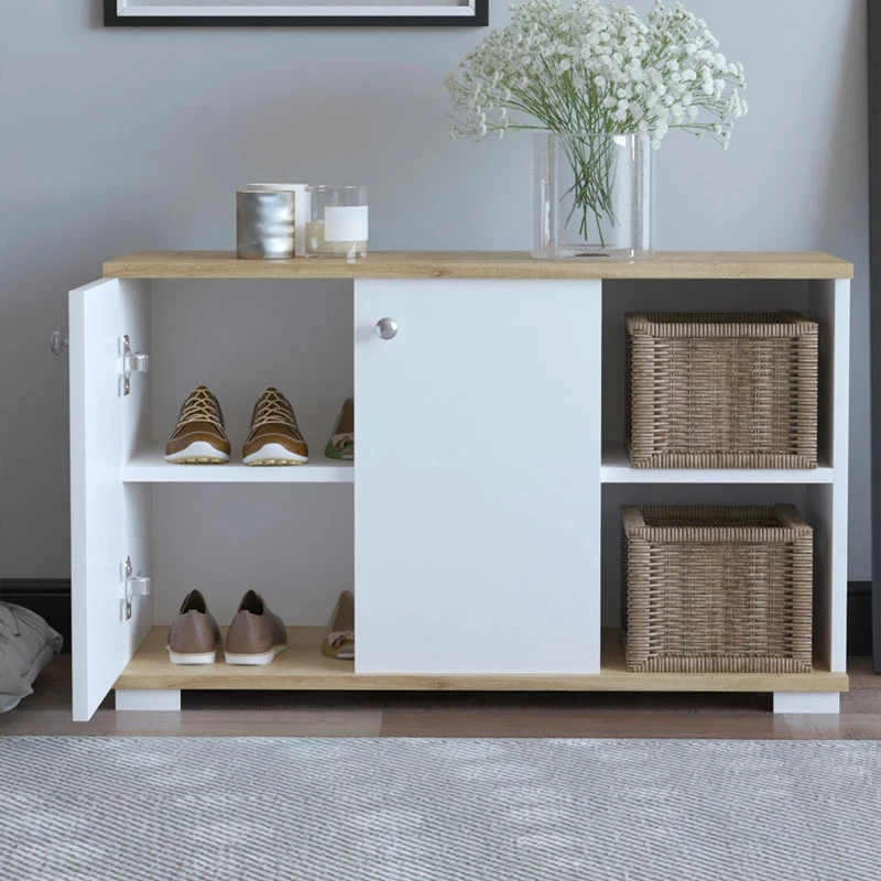 Mobilje hyrëse Deril, ngjyrë e bardhë-sonoma, 90x33x52.5 cm